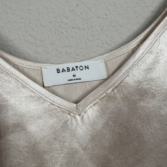 Babaton Medium Everly Satin V Neck Camisole Top Shiny Spaghetti Straps - Picture 5 of 8